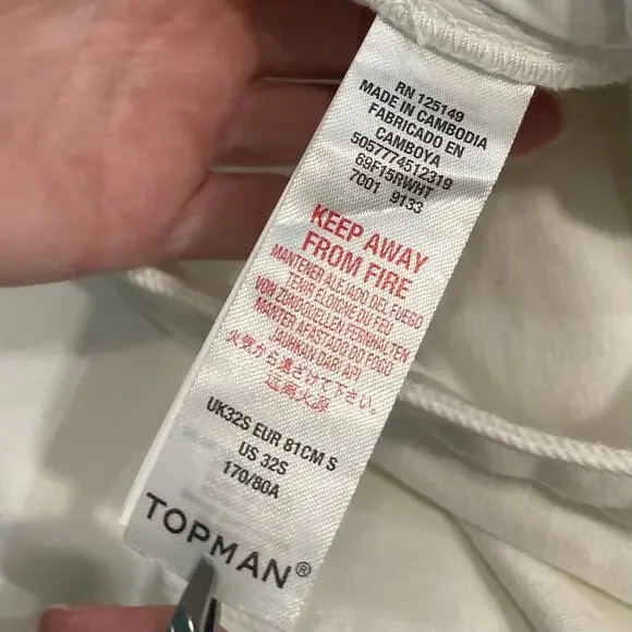 NEW TOPMAN Jeans W32XL30 White Skinny Stretch - Picture 7 of 13